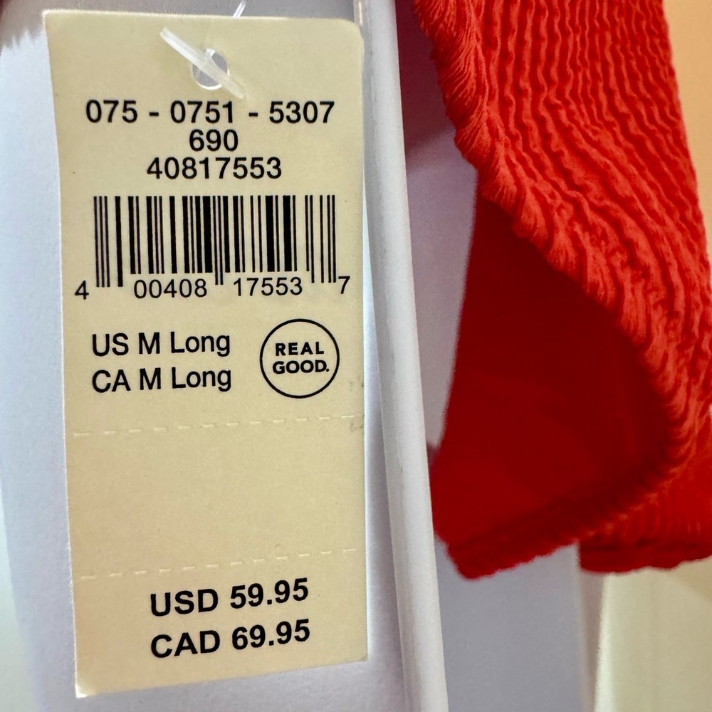 Aerie Textured One Piece Swimsuit Coral Orange Cutout Ring UPF 50 NWT M Long - Picture 8 of 14